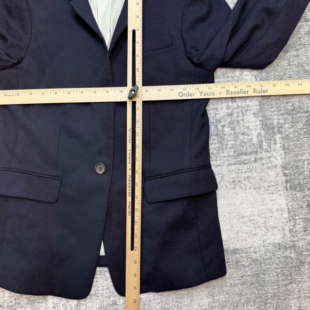 J Crew Regent Blazer Jacket Womens 6 Navy Blue Wool One Button Career Academia - Picture 11 of 14
